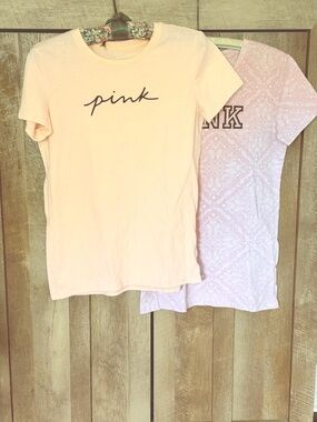 PINK Victoria's Secret Peach and Pink Tees